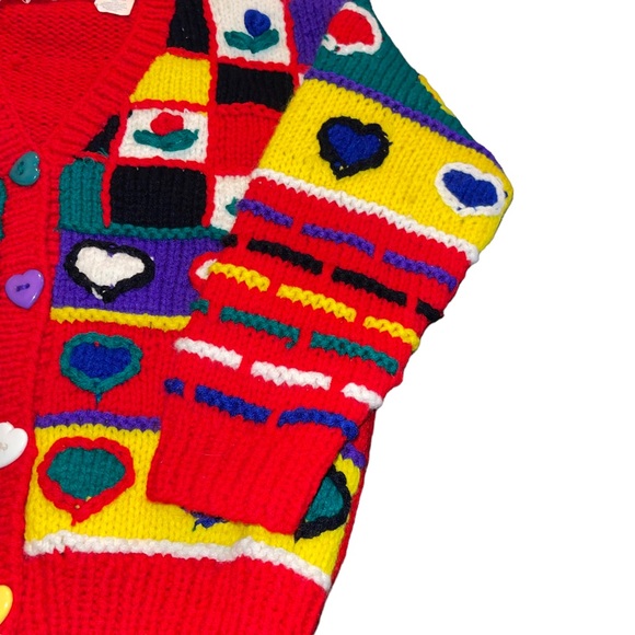 Rachel’s Kids Little Girls Hand Knit Sweater Size 6 Multi Colored Vibrant NWT - Picture 3 of 5